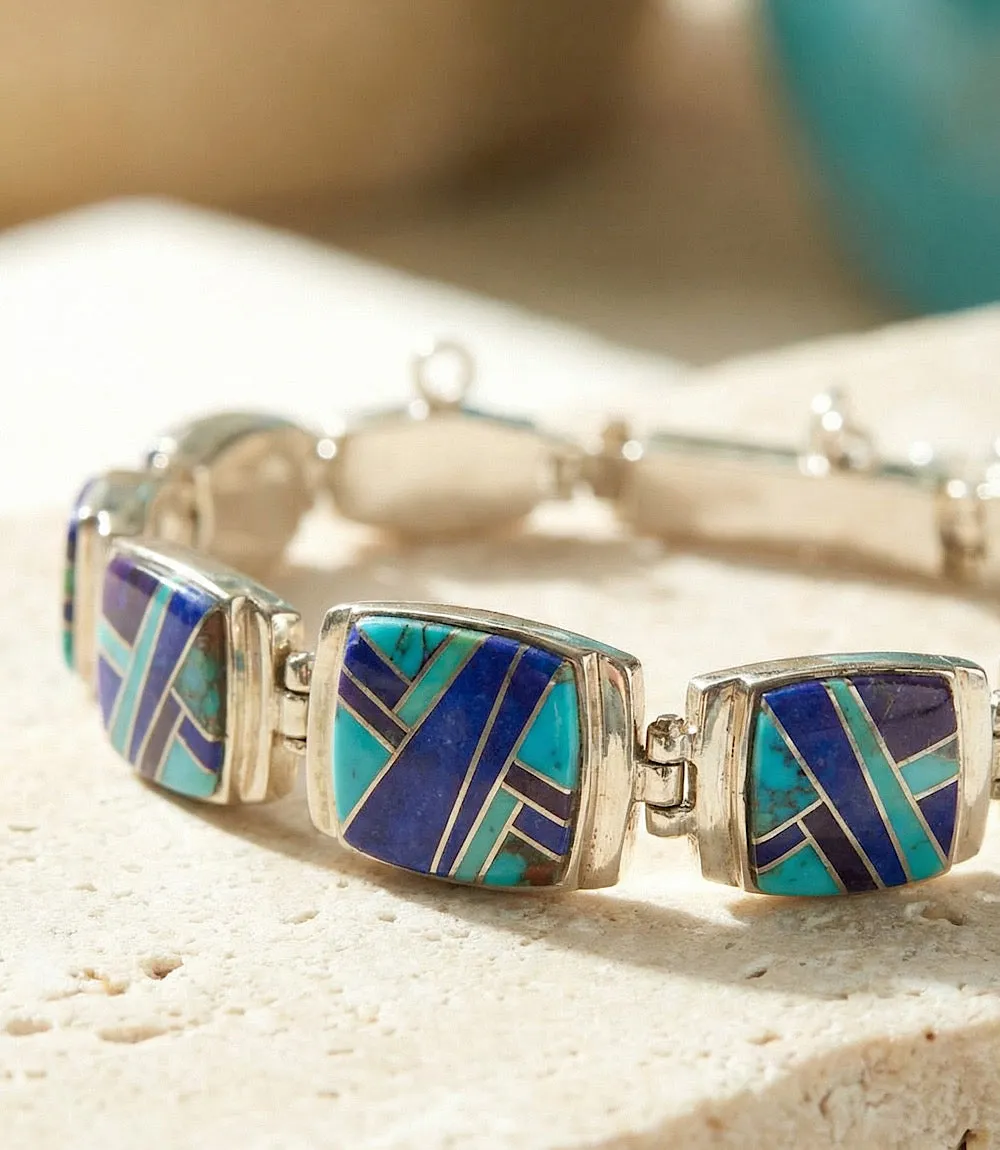 Multi Color Turquoise Inlay Bracelet sold by Karen Kane