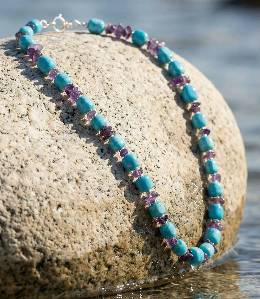 Larimar And Amethyst Beaded Necklace sold by Karen Kane product image thumbnail 2