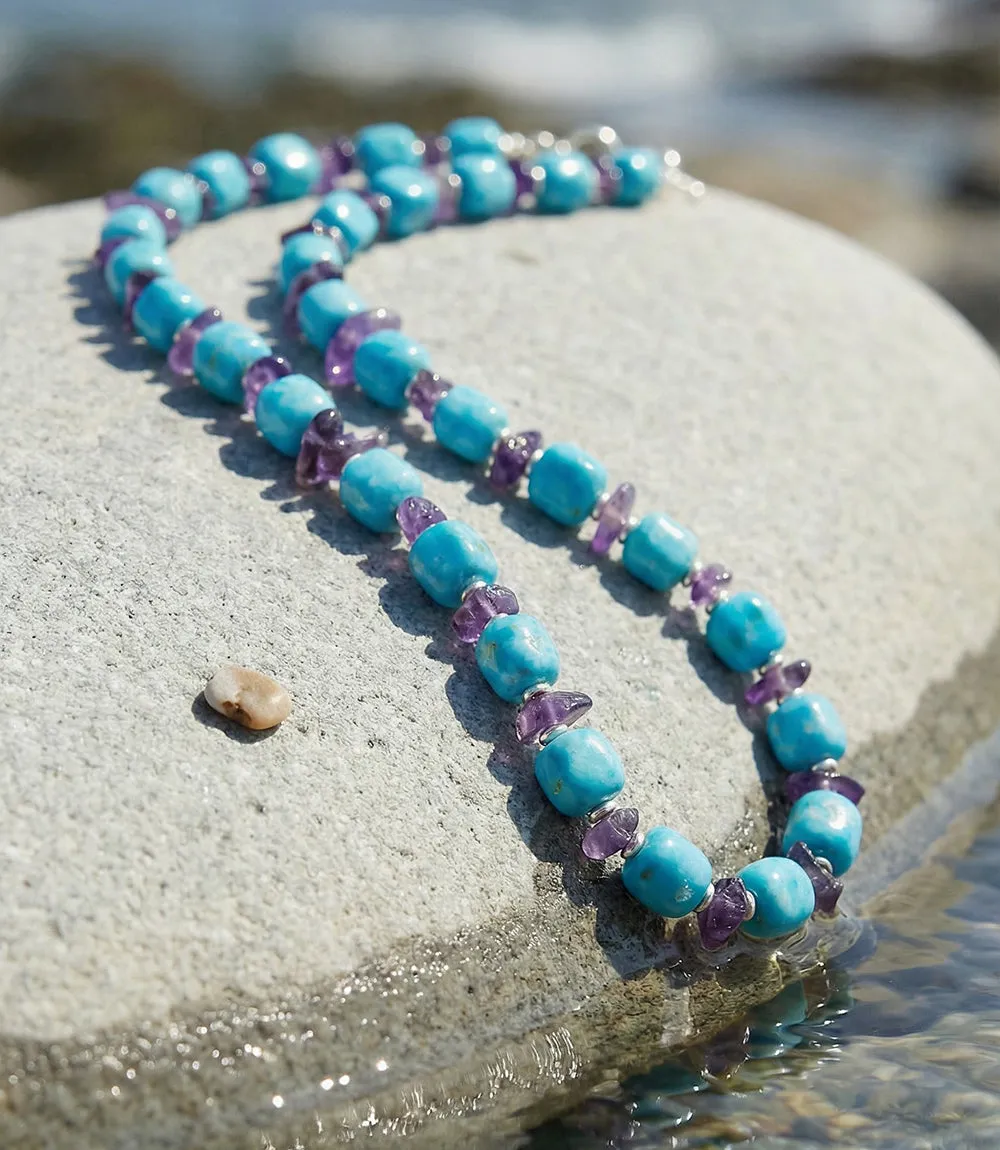 Larimar And Amethyst Beaded Necklace sold by Karen Kane product image thumbnail 4