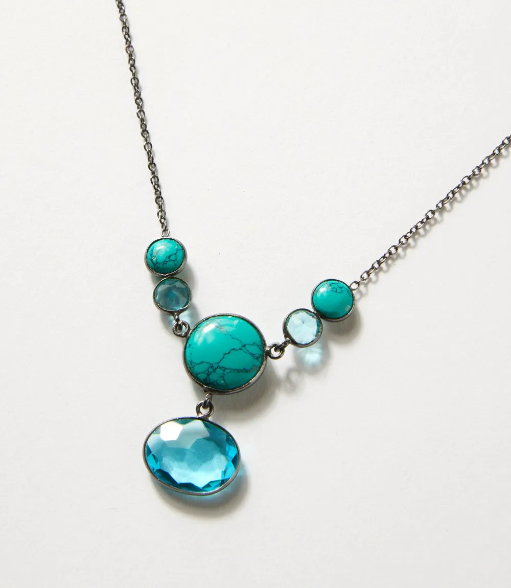 Turquoise And Blue Topaz Statement Necklace sold by Karen Kane product image thumbnail 4