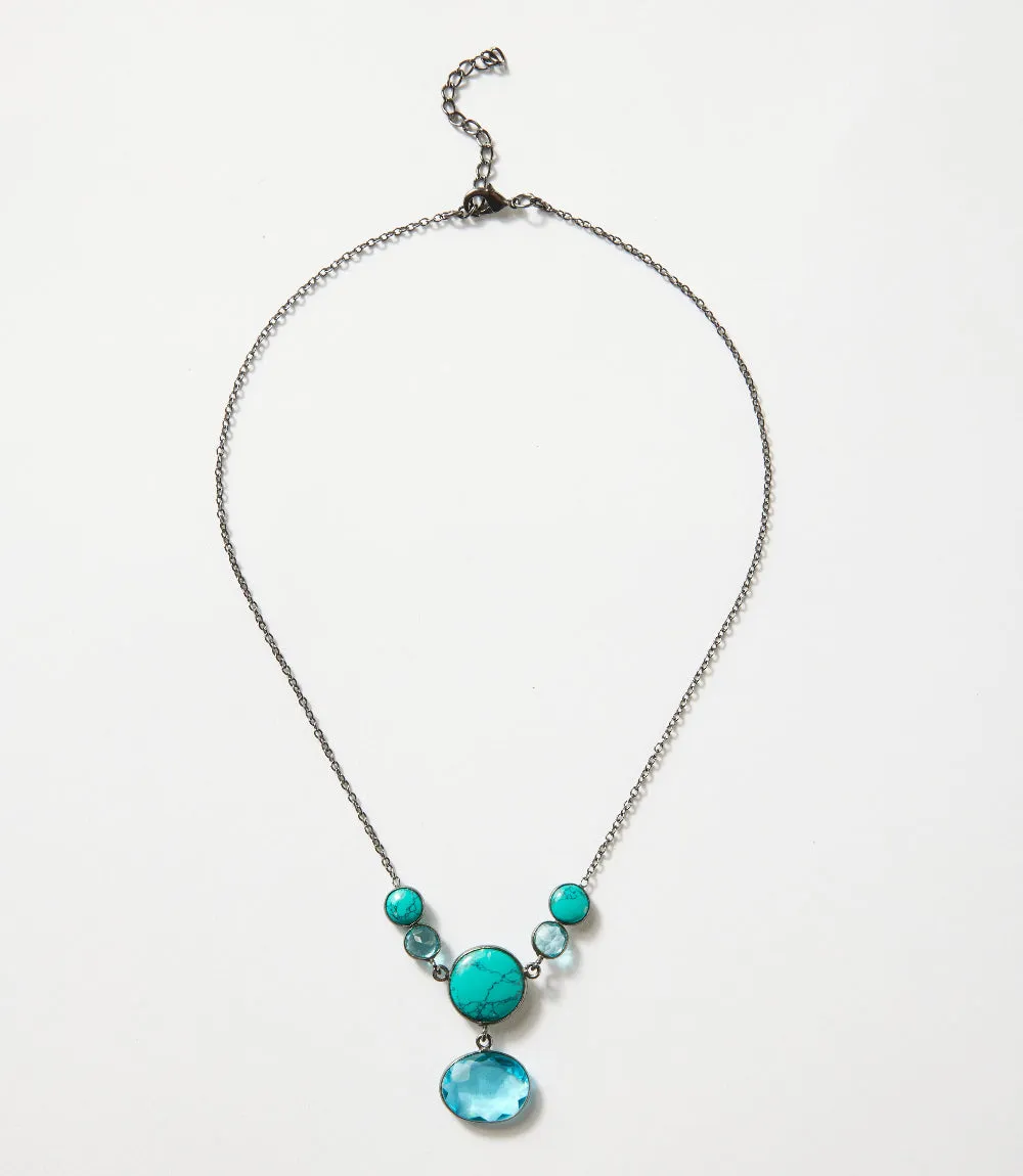 Turquoise And Blue Topaz Statement Necklace sold by Karen Kane product image thumbnail 5