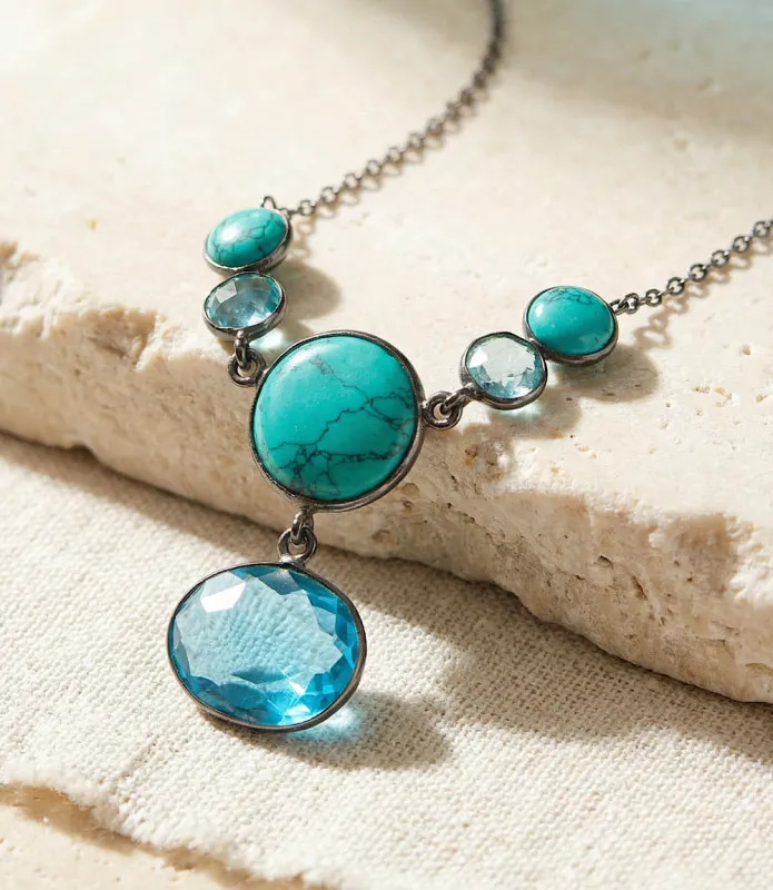 Turquoise And Blue Topaz Statement Necklace sold by Karen Kane