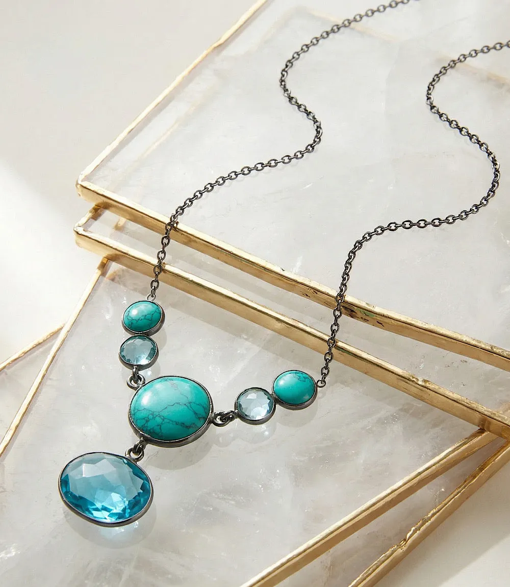 Turquoise And Blue Topaz Statement Necklace sold by Karen Kane product image thumbnail 3