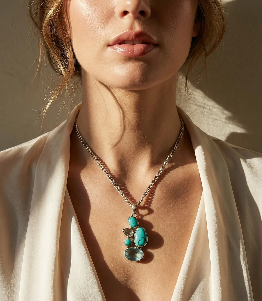 Organic Turquoise And Blue Topaz Necklace sold by Karen Kane product image thumbnail 2