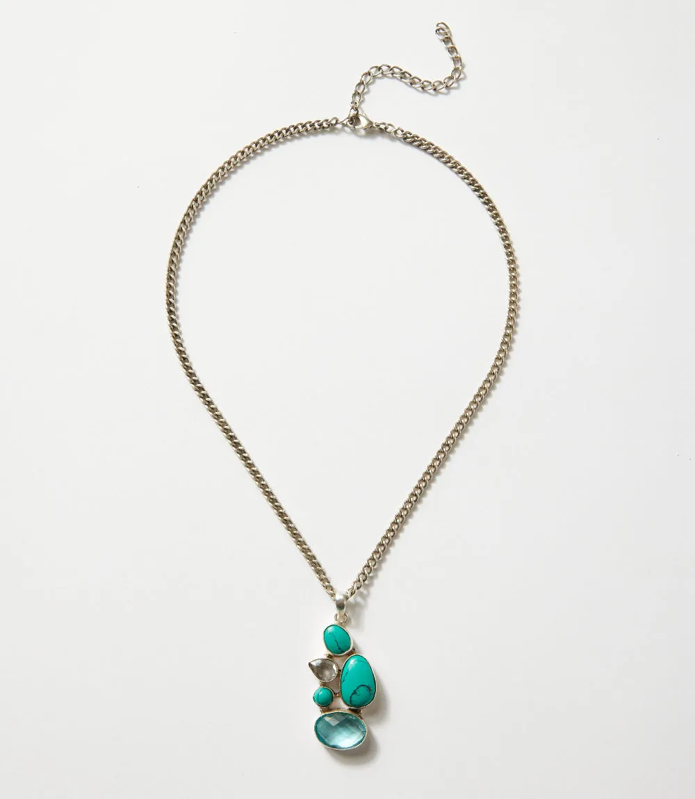 Organic Turquoise And Blue Topaz Necklace sold by Karen Kane product image thumbnail 4