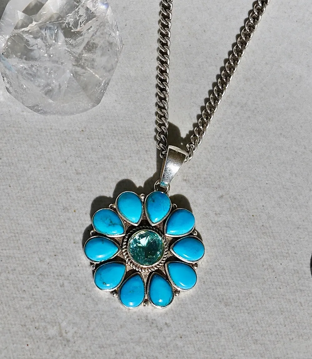 Turquoise And Blue Topaz Pendant Necklace sold by Karen Kane product image thumbnail 3