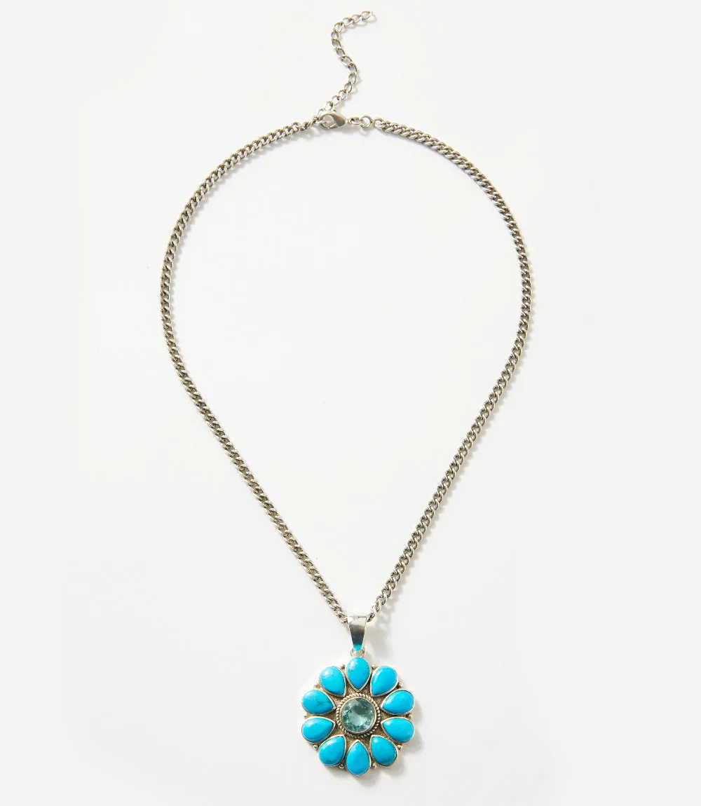 Turquoise And Blue Topaz Pendant Necklace sold by Karen Kane product image thumbnail 5