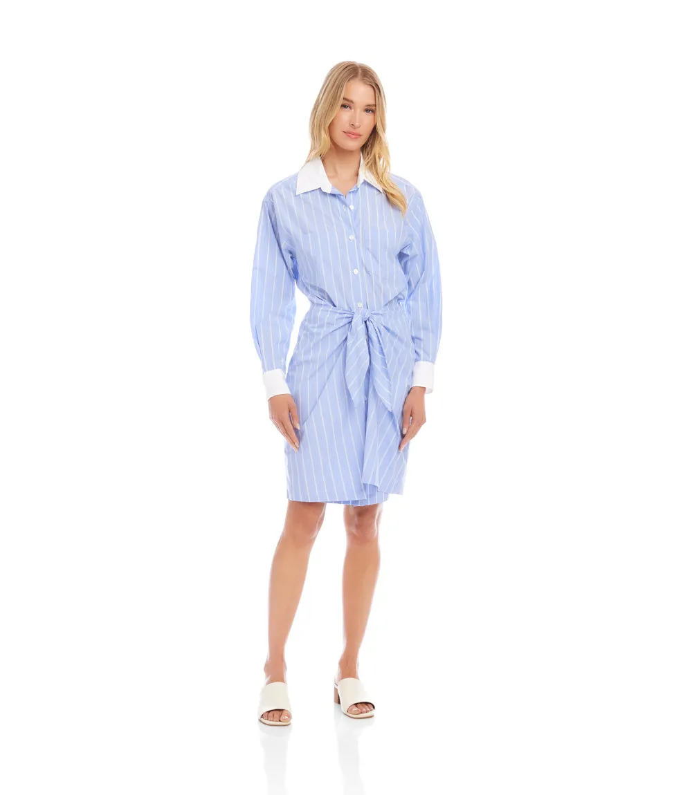 Stripe Faux Wrap Shirtdress sold by Karen Kane product image thumbnail 3