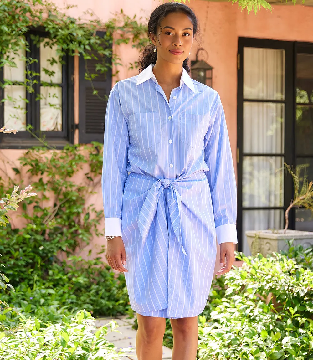 Stripe Faux Wrap Shirtdress sold by Karen Kane