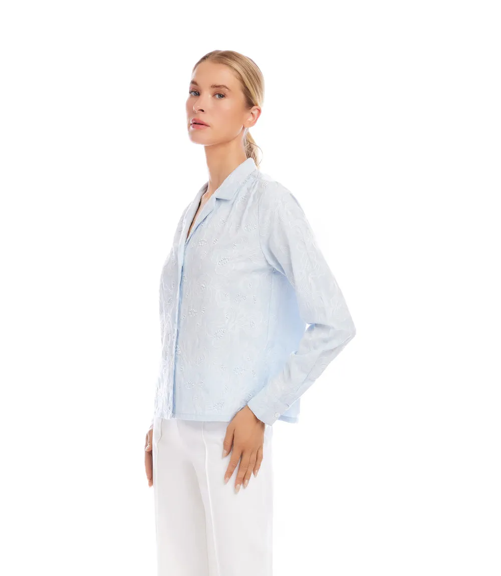 Petite Size Stripe Long Sleeve Embellished Button-Up Shirt sold by Karen Kane product image thumbnail 3