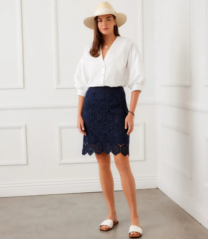 Petite Size Lantern Sleeve Pearl Button Top made by Karen Kane