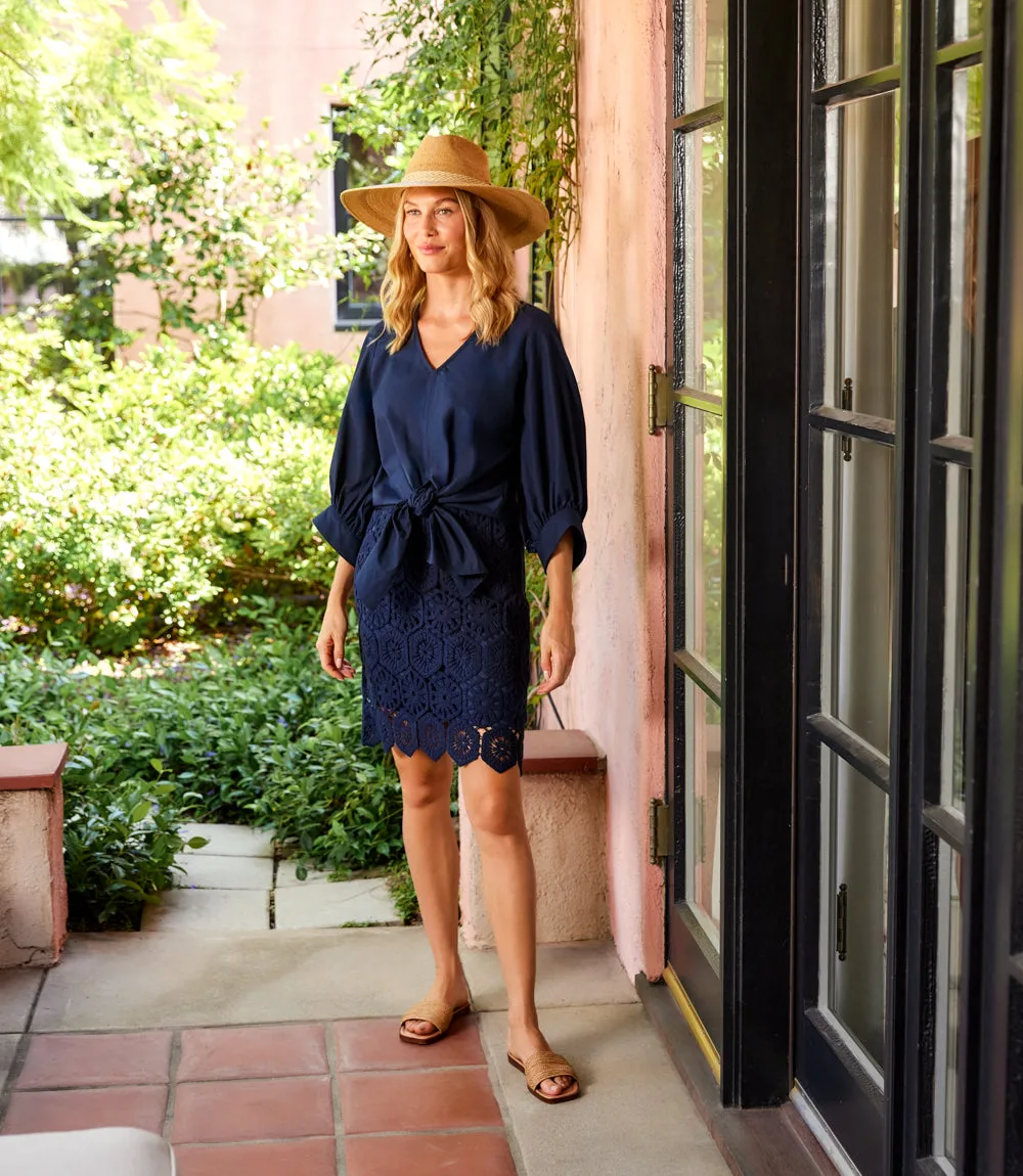 Blouson Sleeve Tie-Front Top sold by Karen Kane product image thumbnail 2