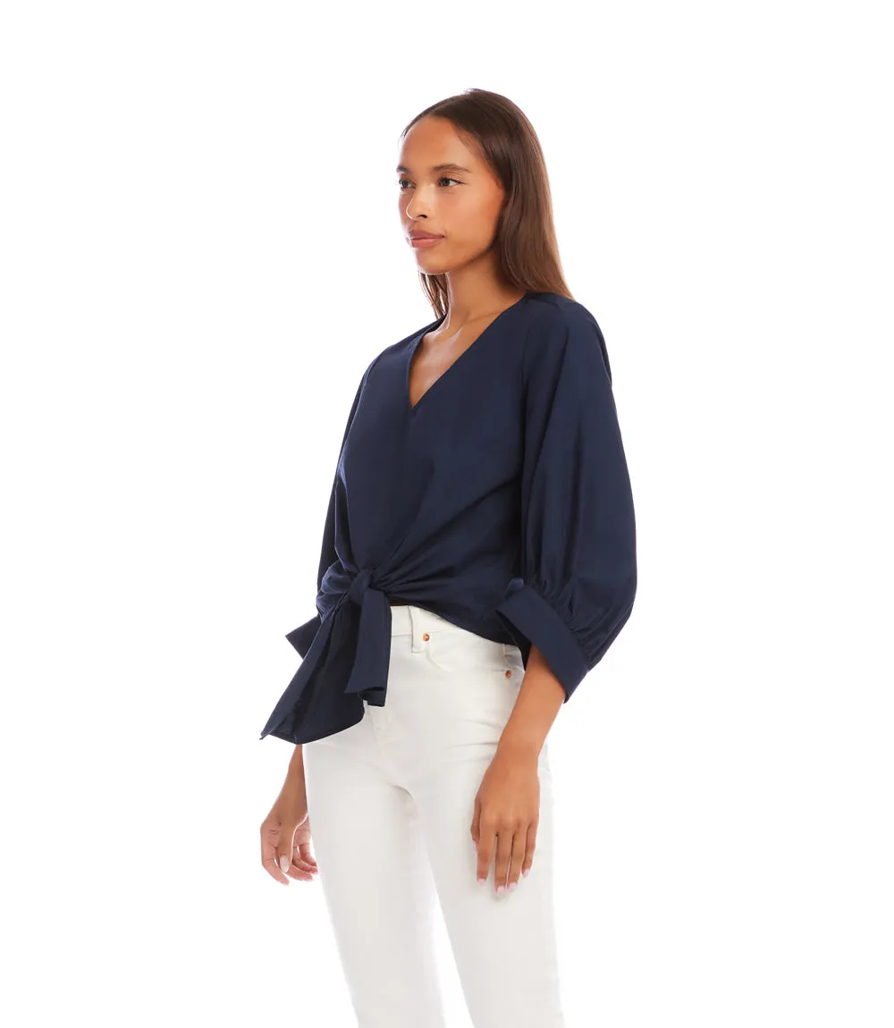 Blouson Sleeve Tie-Front Top sold by Karen Kane product image thumbnail 4