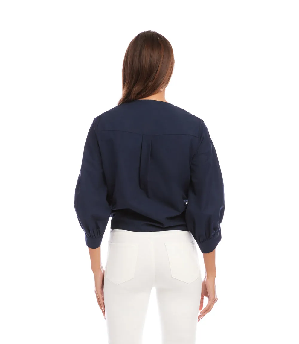 Blouson Sleeve Tie-Front Top sold by Karen Kane product image thumbnail 5