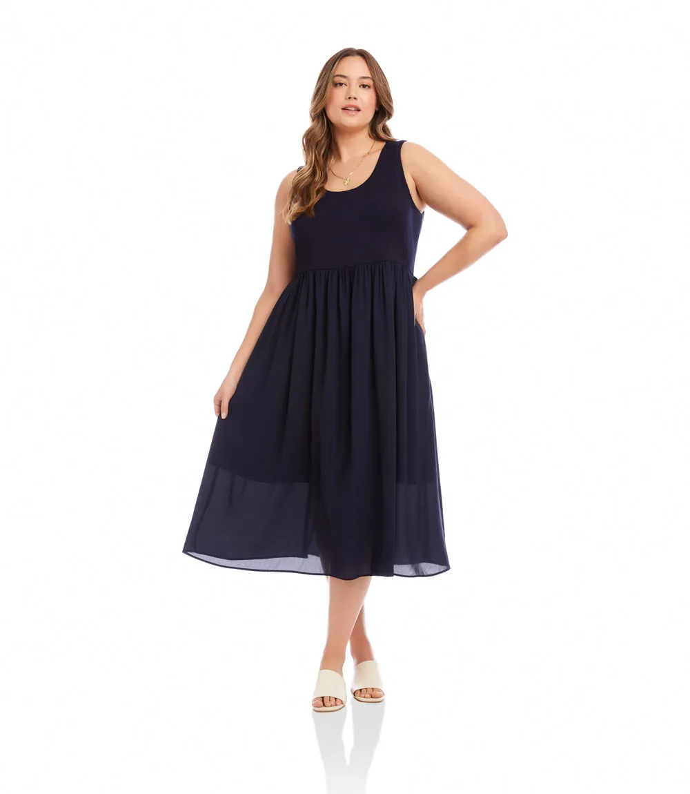 Plus Size Sleeveless Contrast Midi Dress sold by Karen Kane product image thumbnail 2