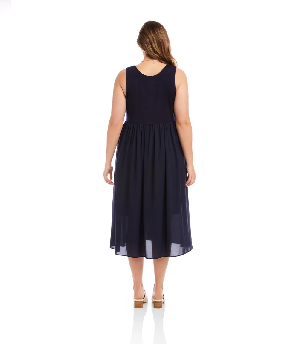 Plus Size Sleeveless Contrast Midi Dress sold by Karen Kane product image thumbnail 4