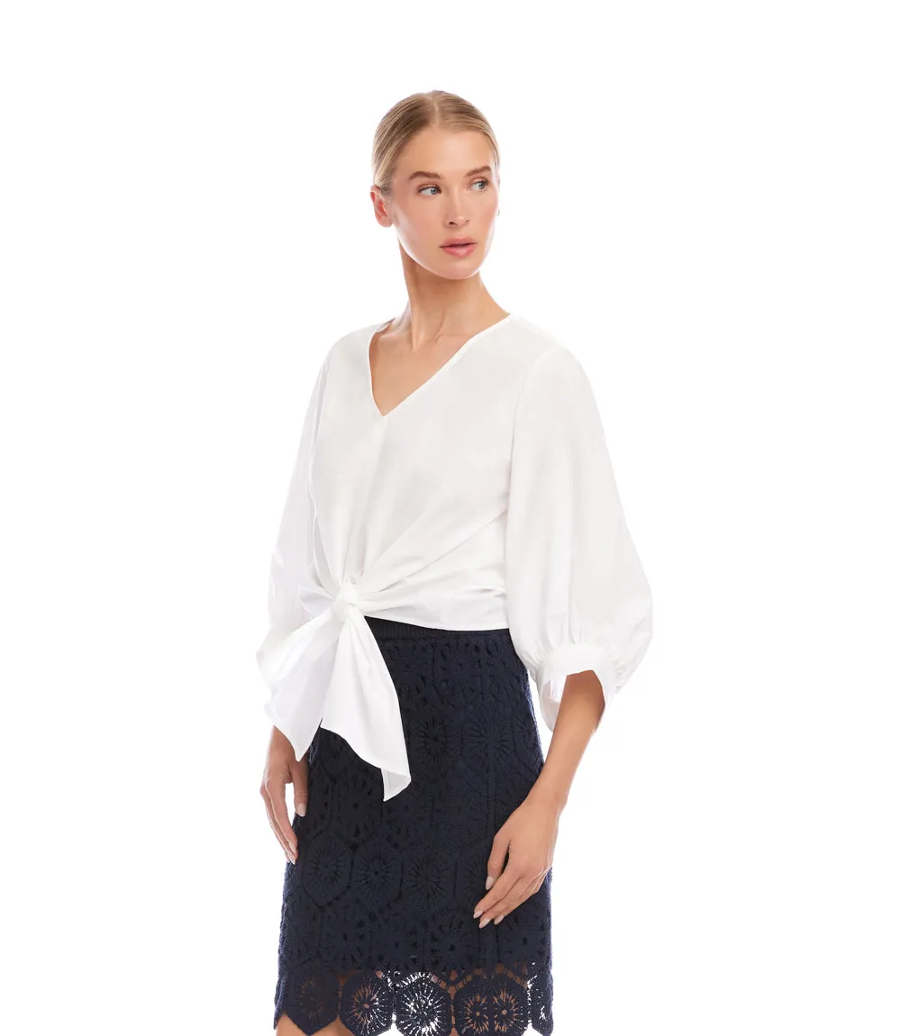 Blouson Sleeve Tie-Front Top sold by Karen Kane product image thumbnail 4