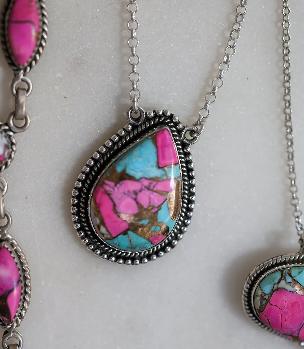 Cotton Candy Turquoise Teardrop Necklace sold by Karen Kane product image thumbnail 3