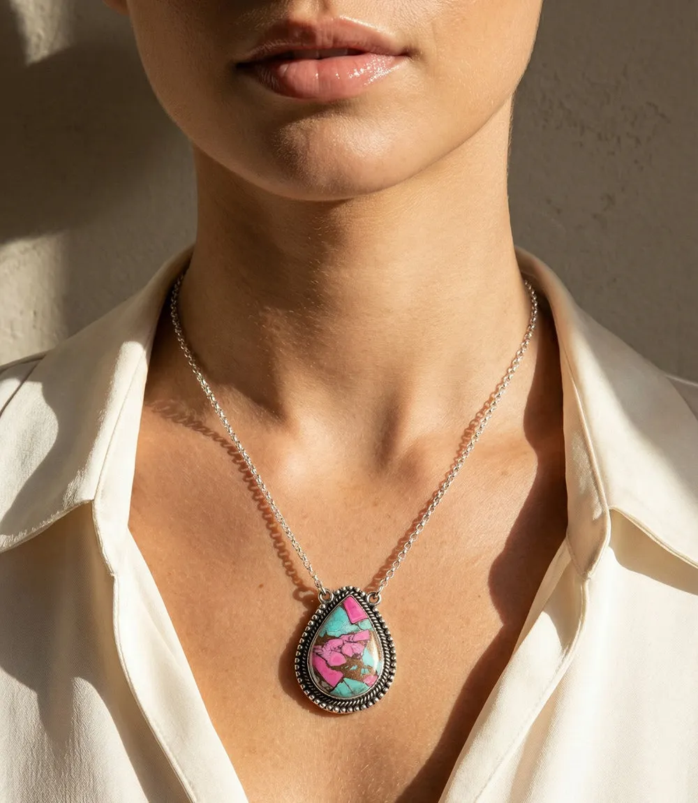 Cotton Candy Turquoise Teardrop Necklace sold by Karen Kane