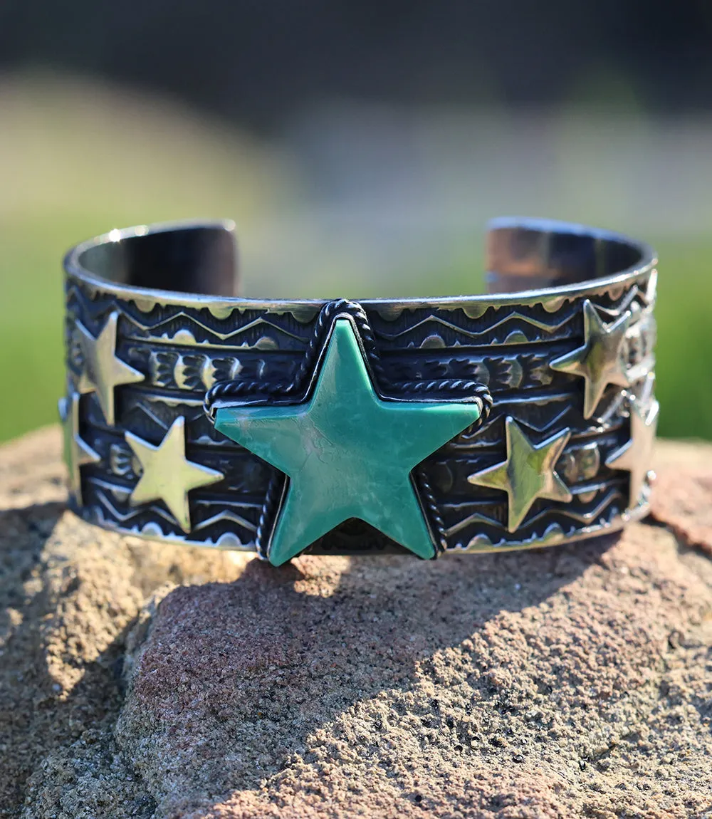 Sterling Silver Turquoise Star Cuff Bracelet sold by Karen Kane product image thumbnail 2