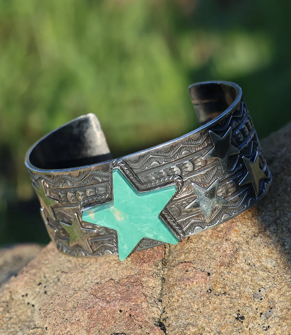Sterling Silver Turquoise Star Cuff Bracelet sold by Karen Kane product image thumbnail 3