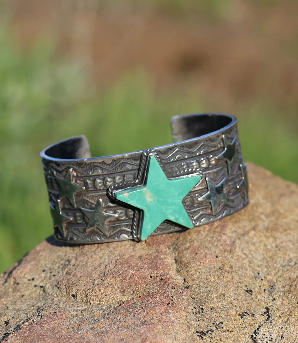 Sterling Silver Turquoise Star Cuff Bracelet sold by Karen Kane
