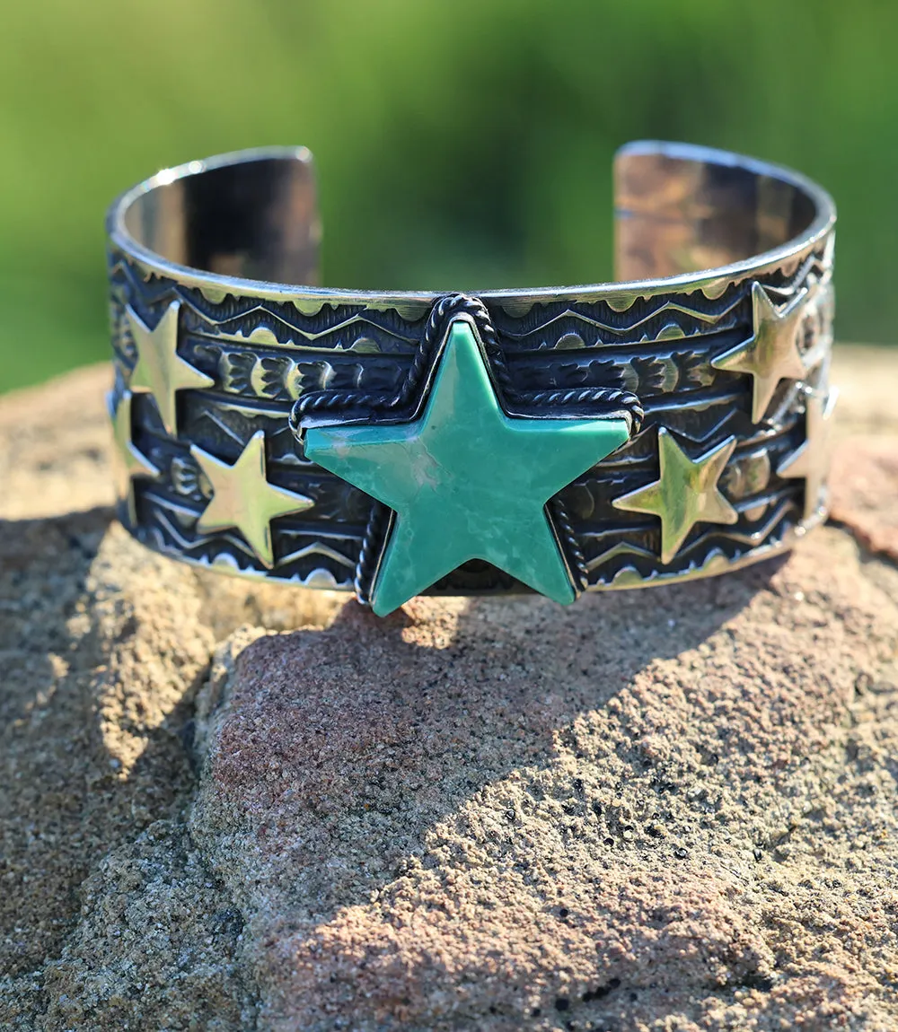 Sterling Silver Turquoise Star Cuff Bracelet sold by Karen Kane product image thumbnail 4