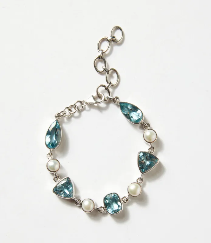 Blue Topaz And Pearl Bracelet sold by Karen Kane