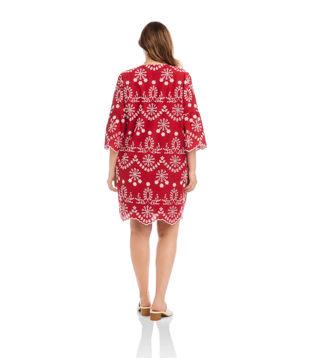 Plus Size Flare Sleeve Embroidered Dress sold by Karen Kane product image thumbnail 4