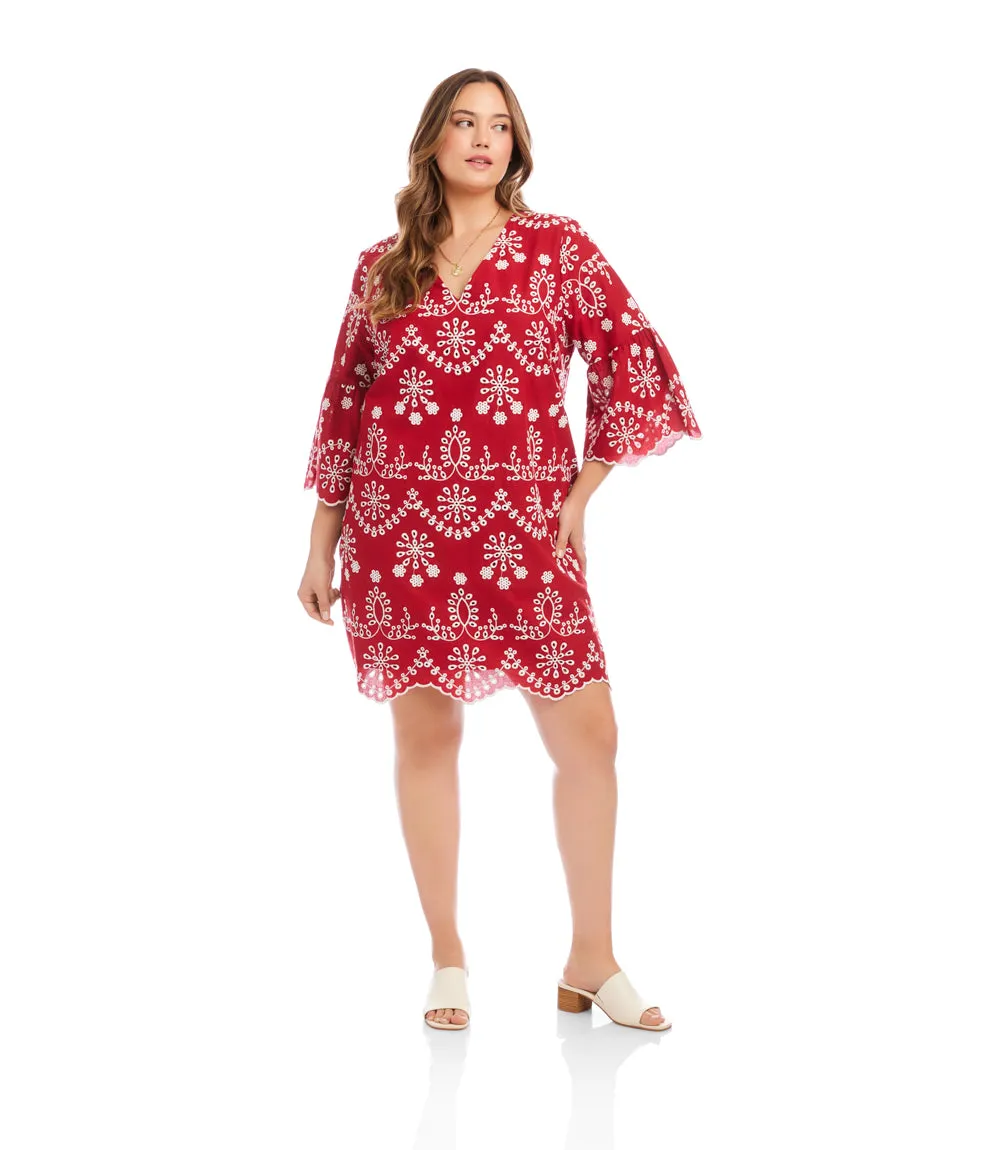 Plus Size Flare Sleeve Embroidered Dress sold by Karen Kane product image thumbnail 2