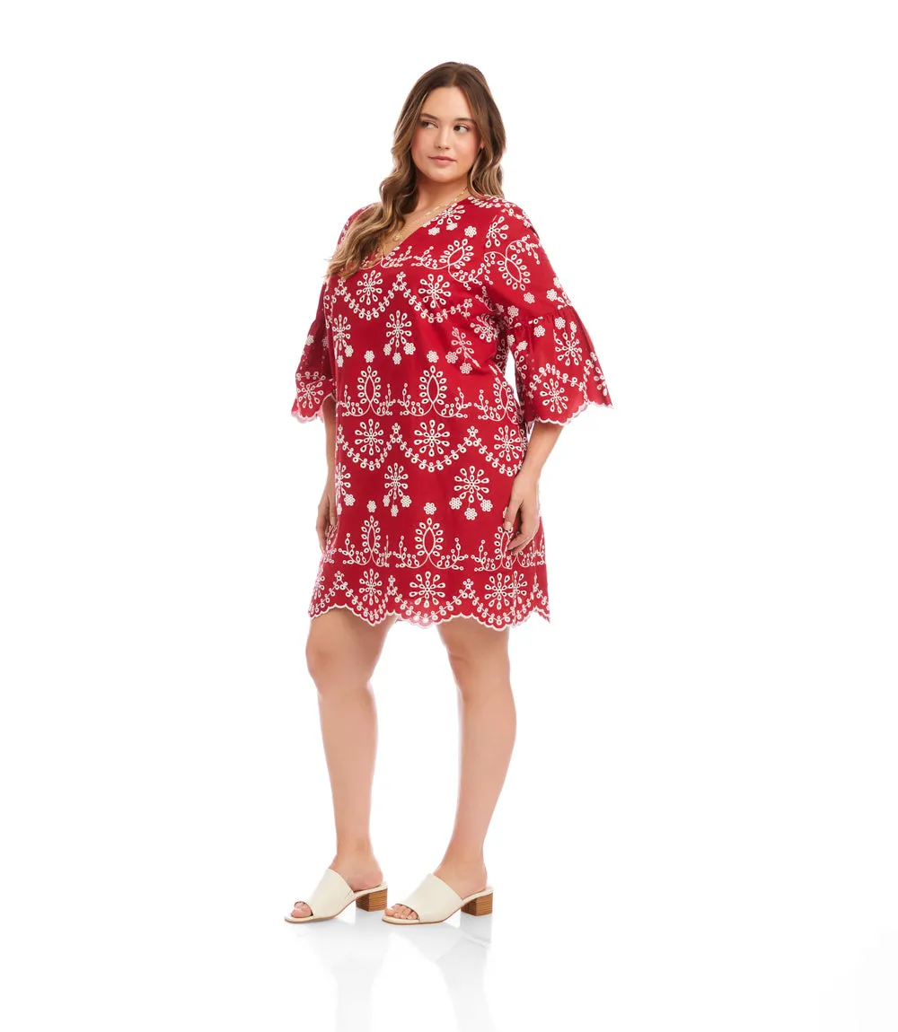 Plus Size Flare Sleeve Embroidered Dress sold by Karen Kane product image thumbnail 3