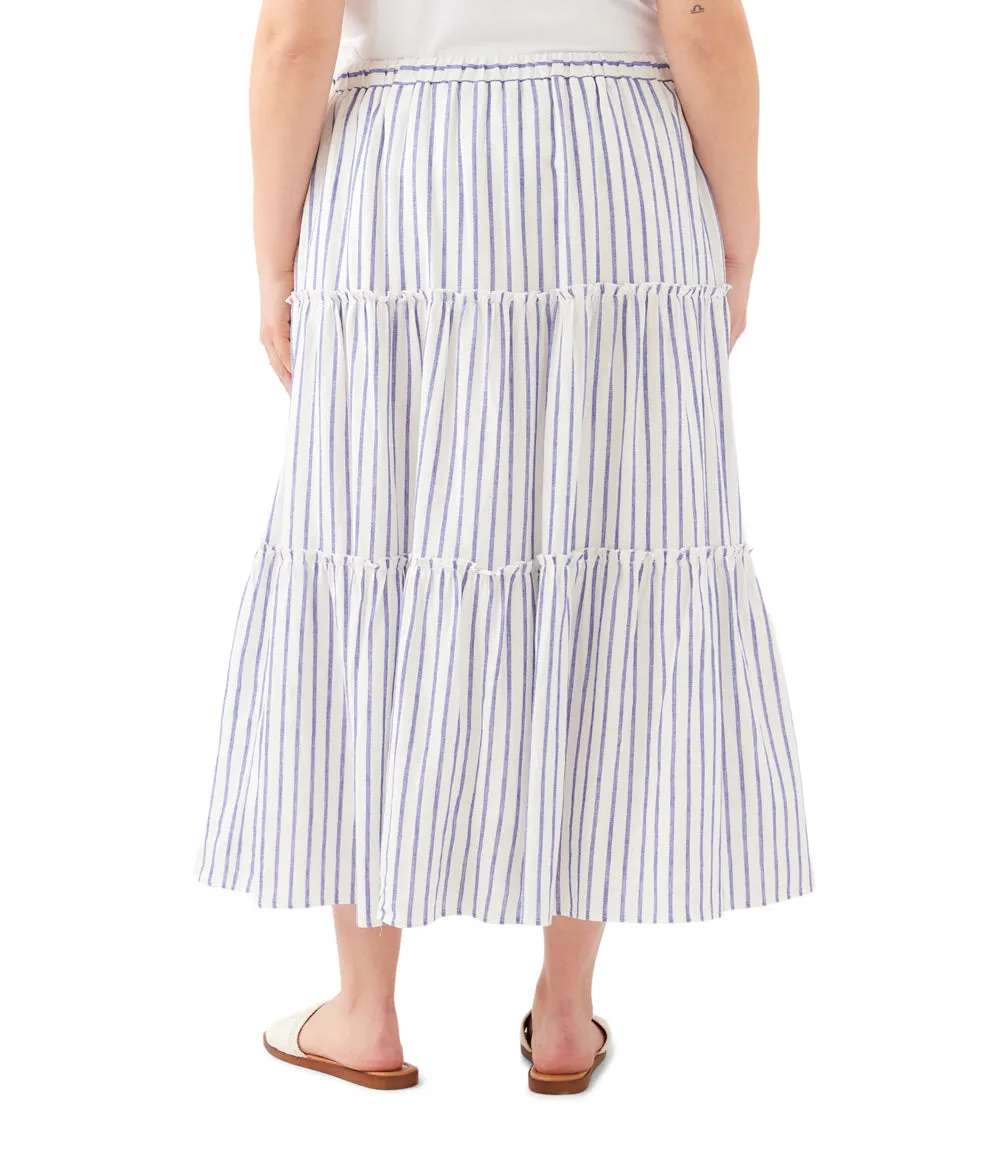 Plus Size Stripe Tiered Midi Skirt sold by Karen Kane product image thumbnail 4