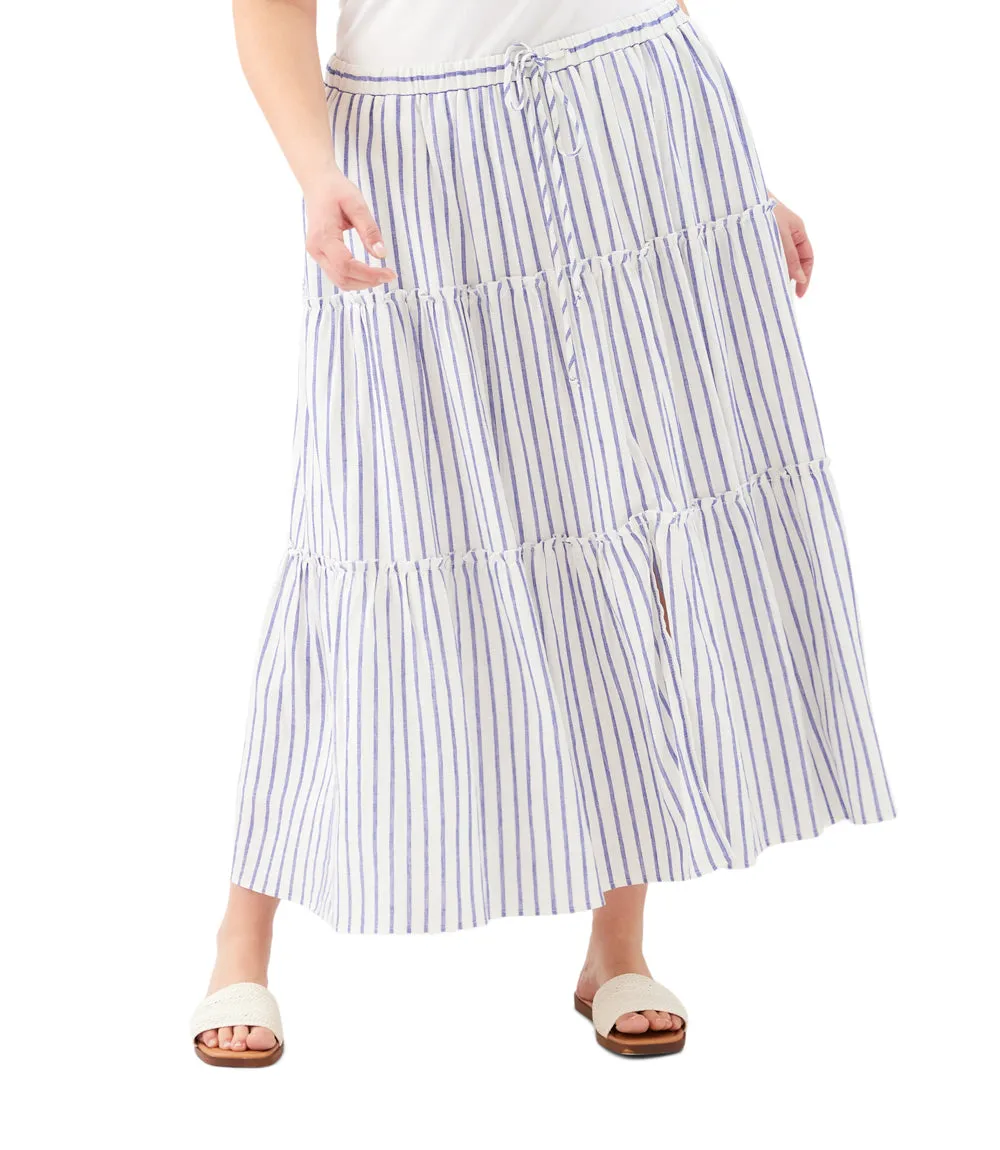Plus Size Stripe Tiered Midi Skirt sold by Karen Kane product image thumbnail 2