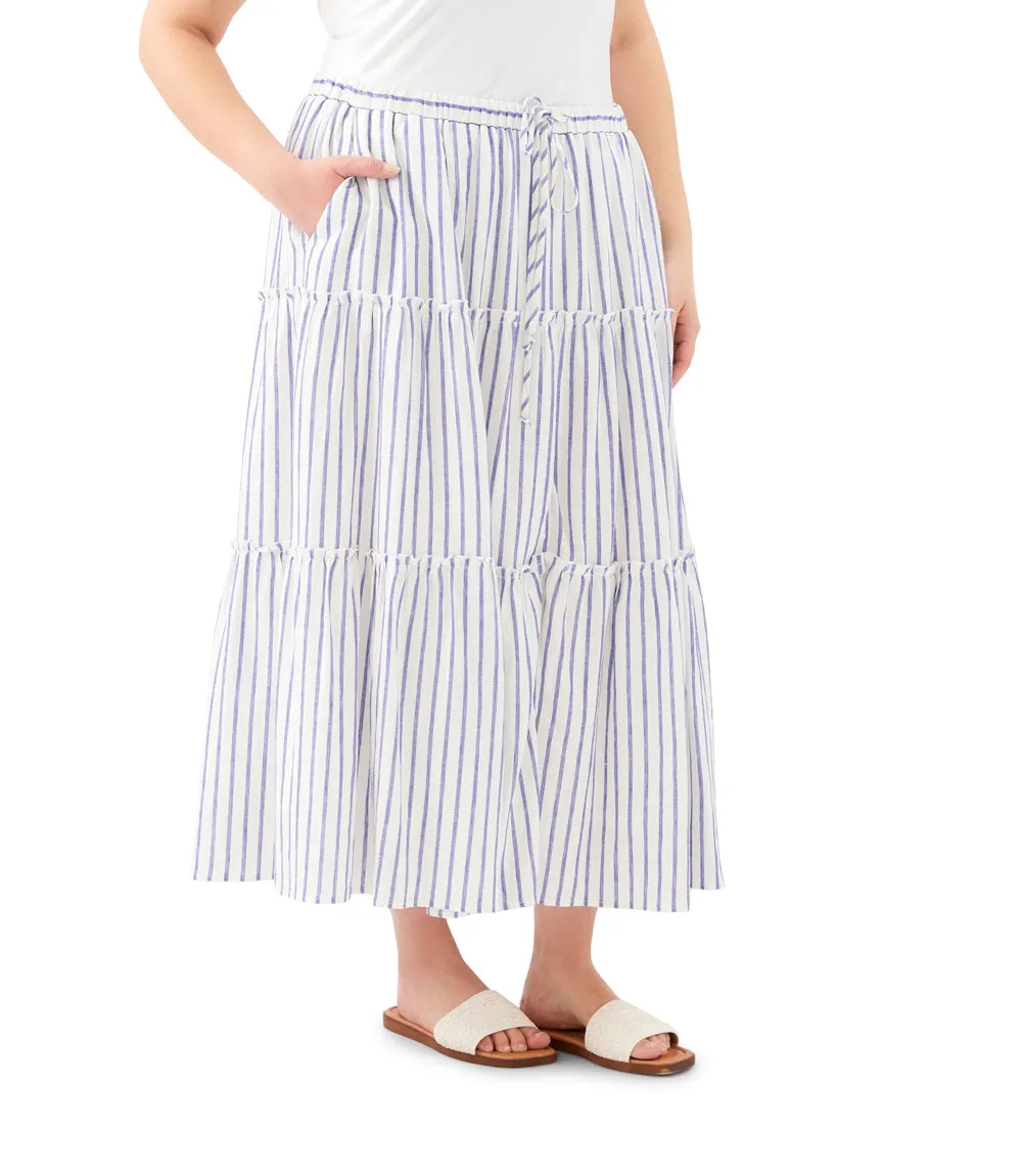 Plus Size Stripe Tiered Midi Skirt sold by Karen Kane product image thumbnail 3