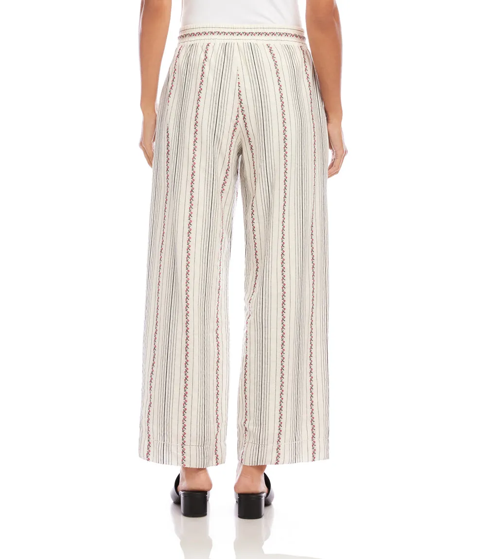 Stripe Embroidered Cropped Drawstring Pants sold by Karen Kane product image thumbnail 5