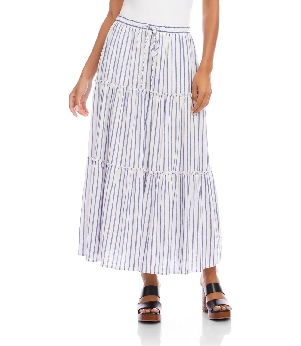 Stripe Tiered Midi Skirt sold by Karen Kane product image thumbnail 3