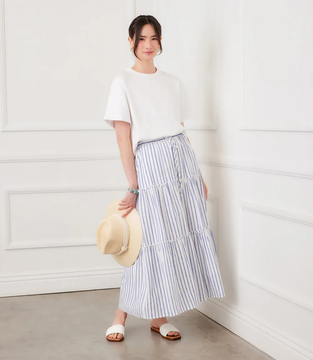 Stripe Tiered Midi Skirt sold by Karen Kane product image thumbnail 2