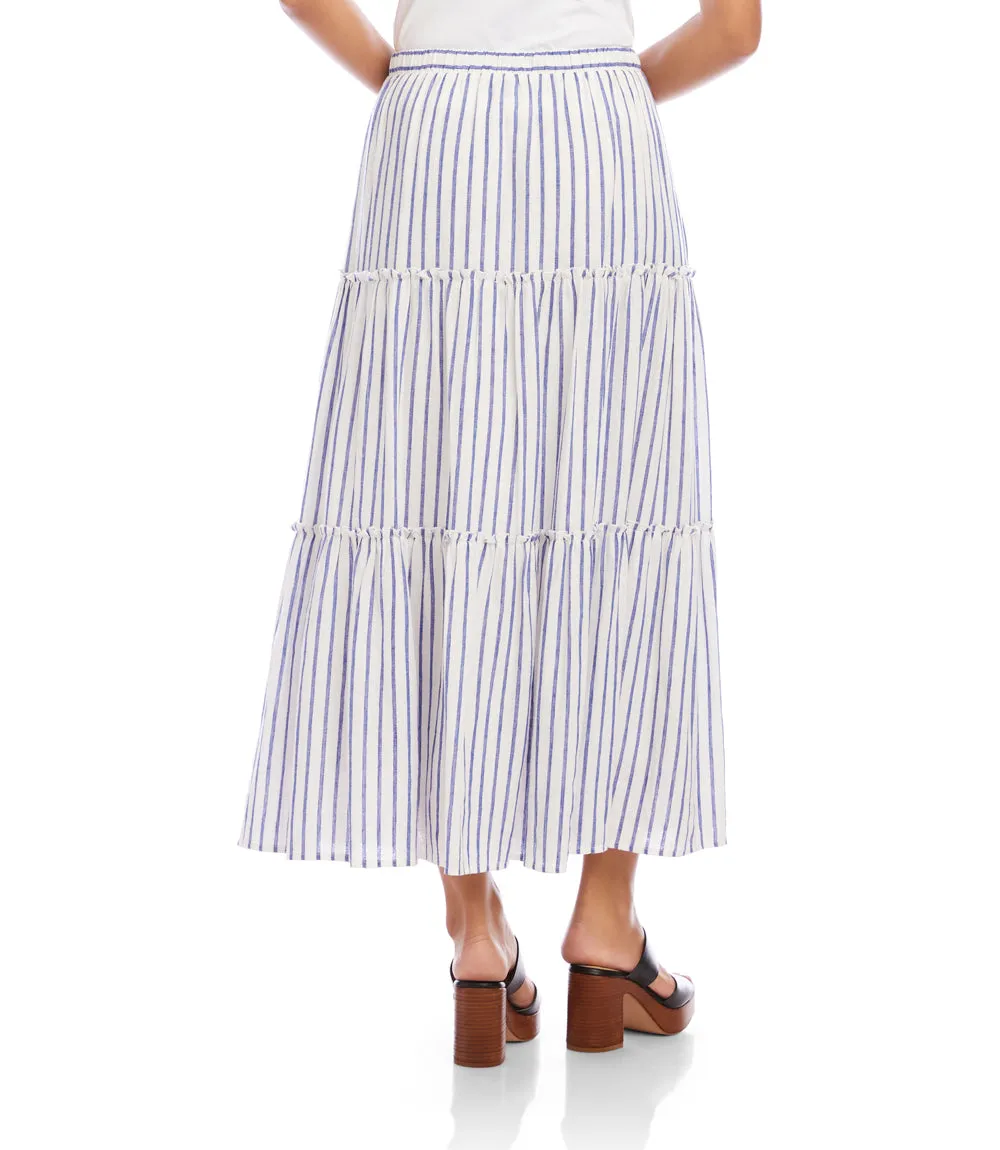Stripe Tiered Midi Skirt sold by Karen Kane product image thumbnail 5