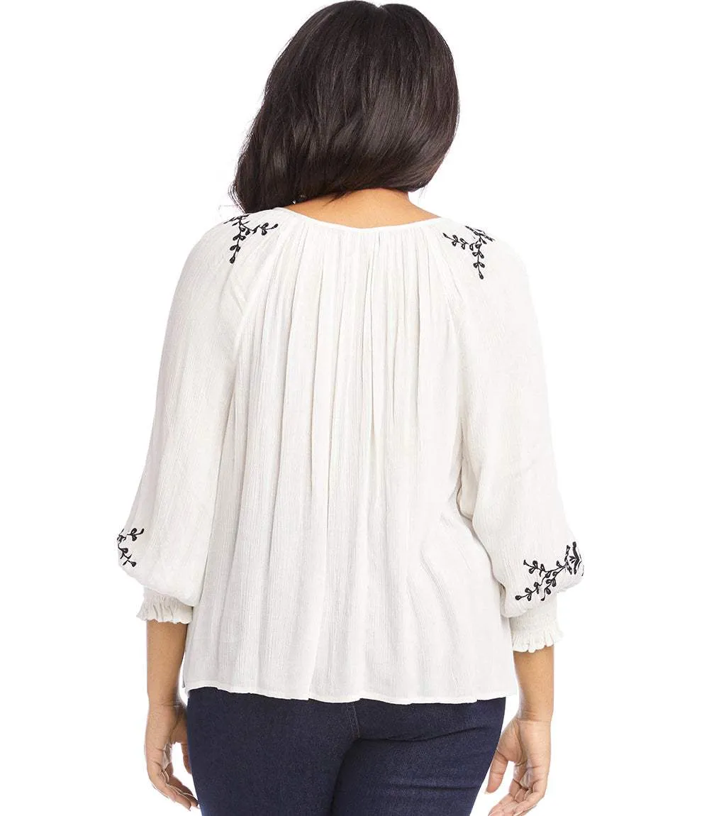 Plus Size Embroidered Peasant Top sold by Karen Kane product image thumbnail 4