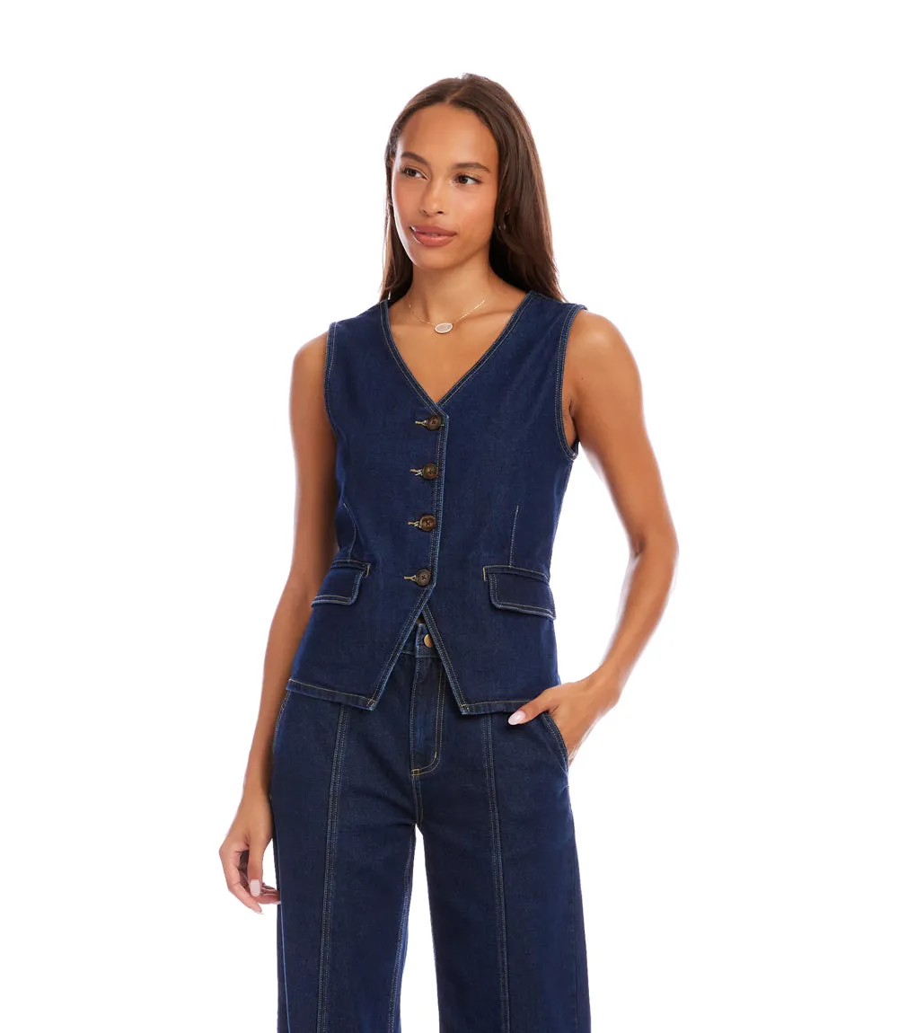 Denim Vest sold by Karen Kane product image thumbnail 4