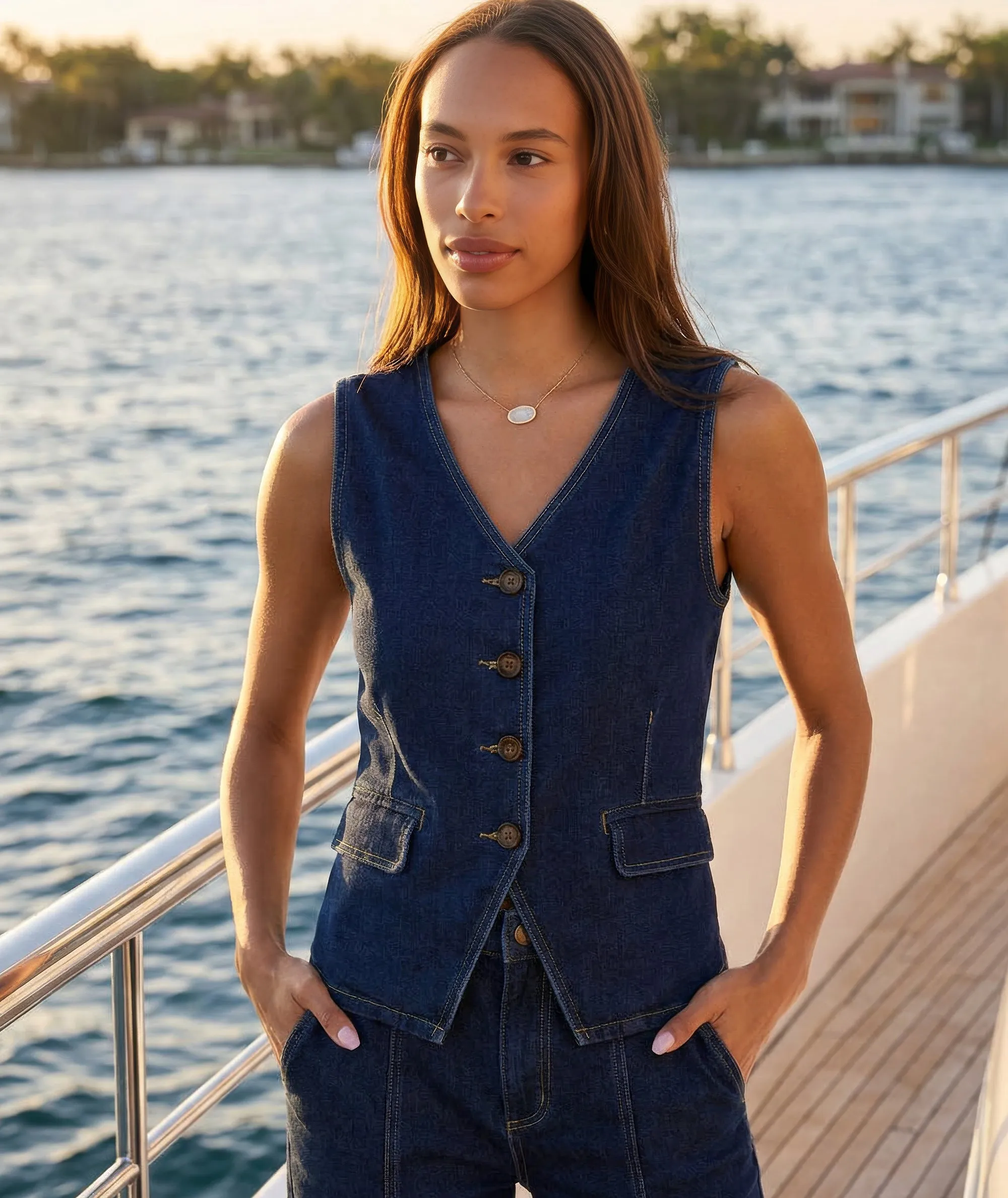 Denim Vest sold by Karen Kane product image thumbnail 2