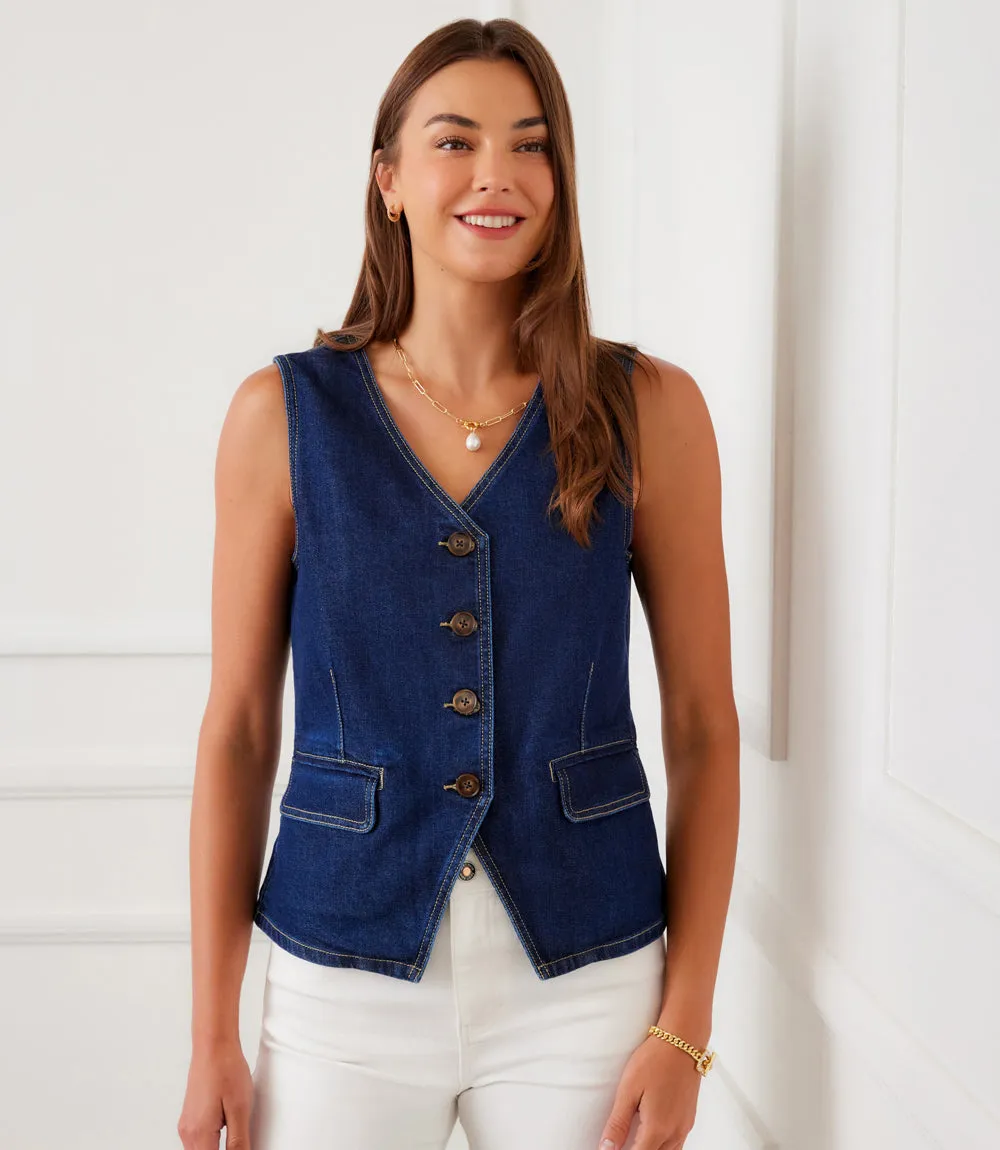 Denim Vest sold by Karen Kane product image thumbnail 3