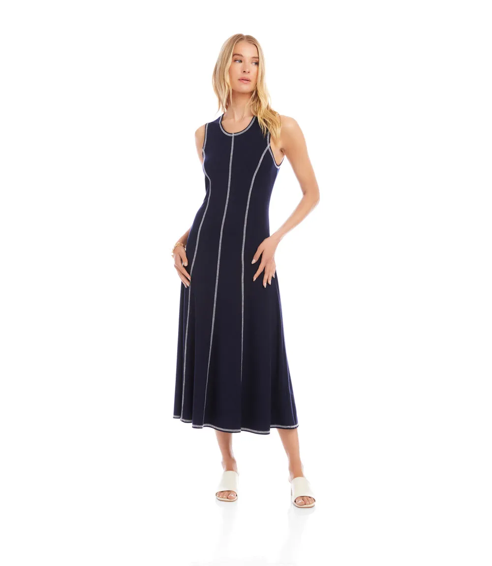 Sleeveless Stitch Detail Midi Dress sold by Karen Kane product image thumbnail 3