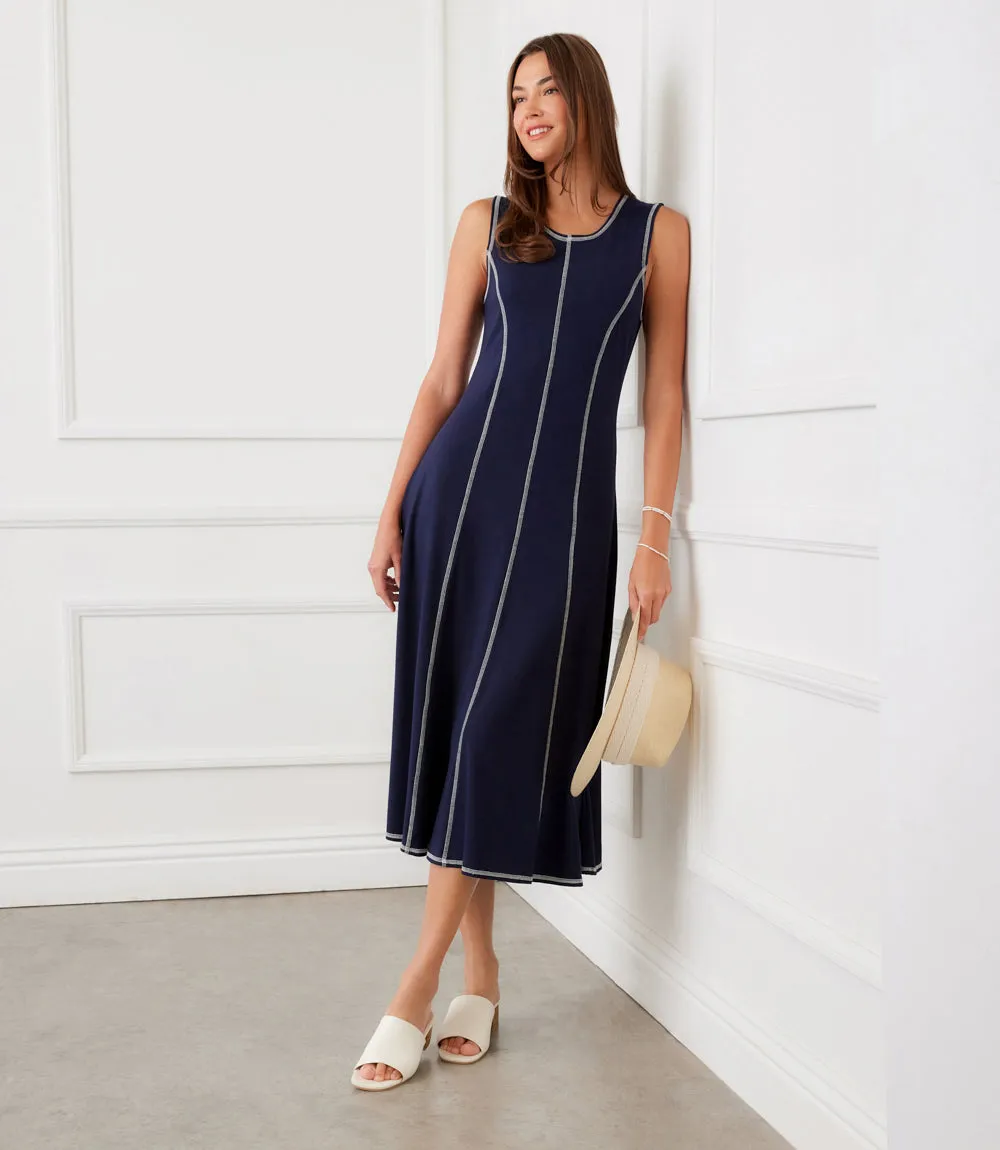 Sleeveless Stitch Detail Midi Dress sold by Karen Kane product image thumbnail 2