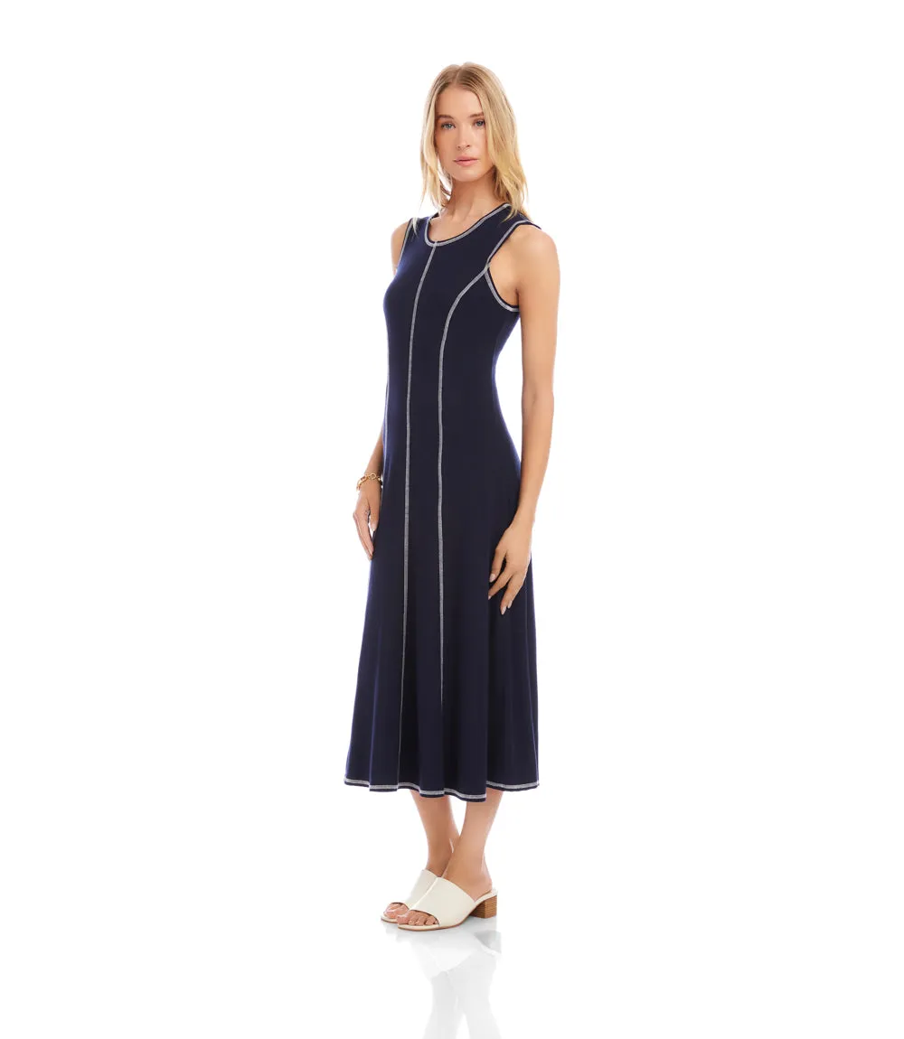 Sleeveless Stitch Detail Midi Dress sold by Karen Kane product image thumbnail 4