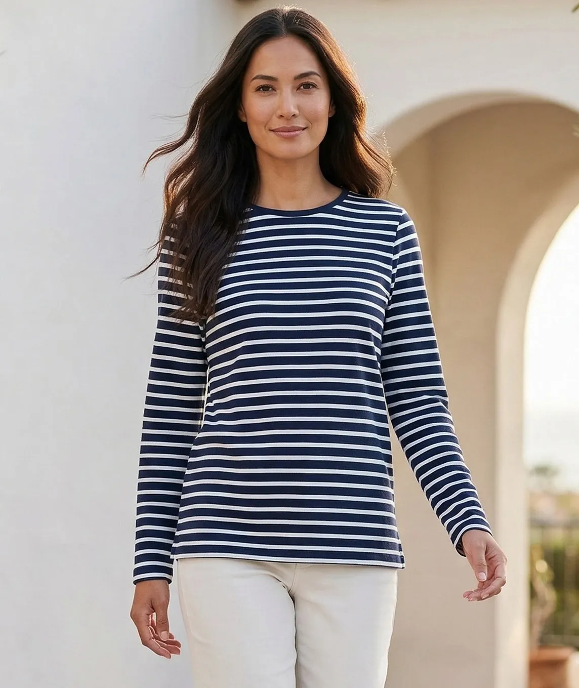 Stripe Long Sleeve Top sold by Karen Kane