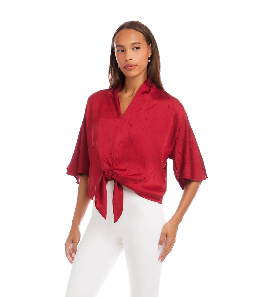 Flare Sleeve Tie-Front Top sold by Karen Kane product image thumbnail 4