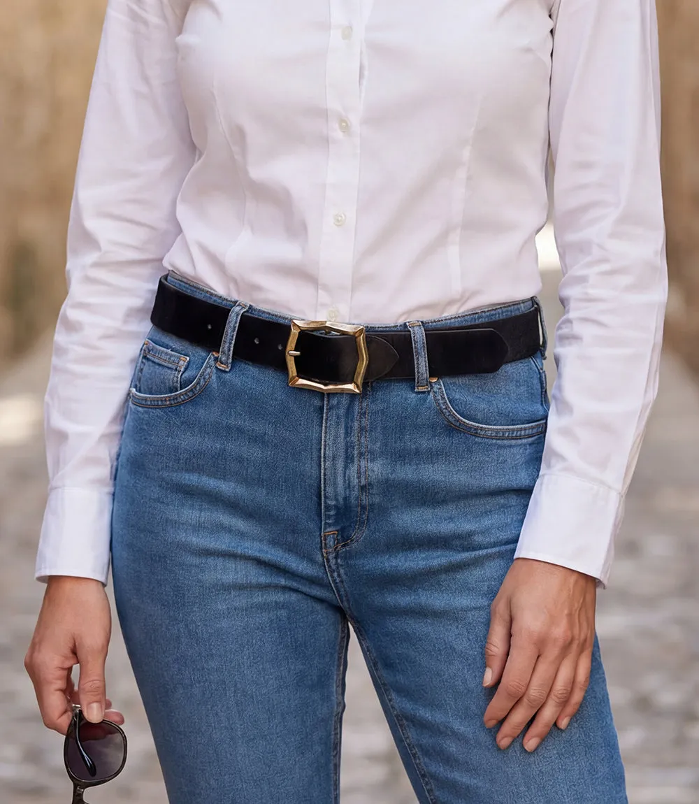 Streets Ahead Calf Hair Antique Buckle Belt sold by Karen Kane product image thumbnail 3