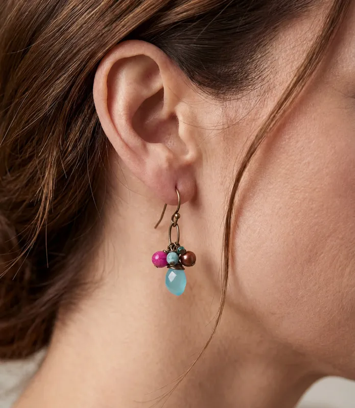 Jasper And Czech Glass Earrings made by Karen Kane