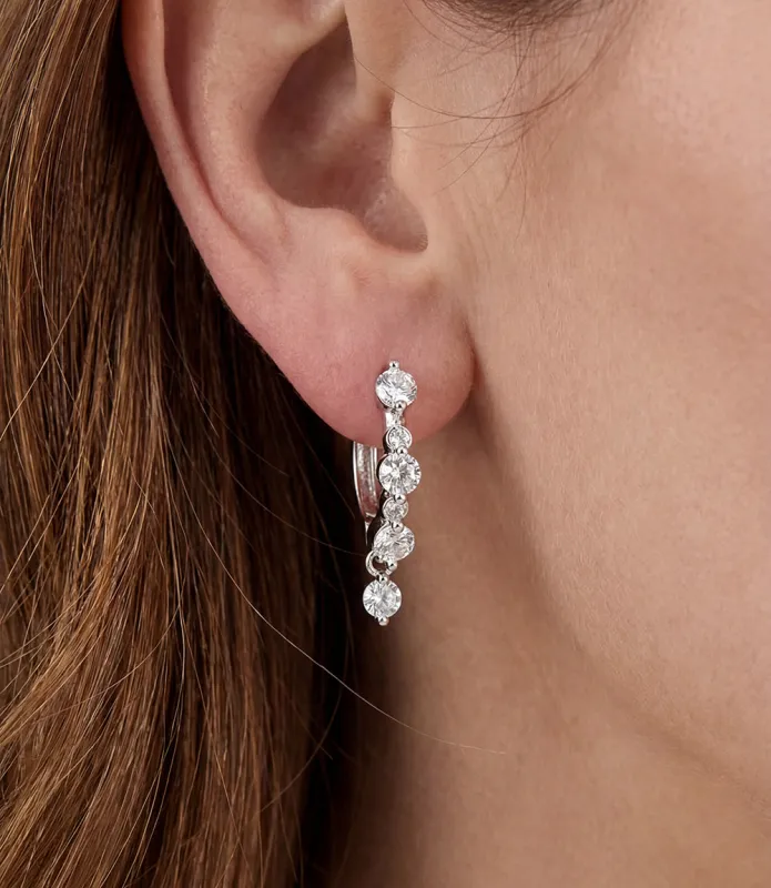 Dangling Crystal Huggie Earrings made by Native Gem